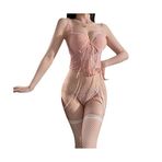 cxbyjyg Seksi iç çamaşırı seksi dantel baştan çıkarıcı askılı göğüs yastığı yelek seti Pure Desire üniforma, Pembe., Ölçü Birimi