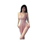 cxbyjyg Sexy Dessous Online Ünlü Yeni Seksi Baharat Kız Payetli Pembe Yular Stil Kalça Wrap Elbise