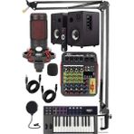 Cxn-30 Paket-7 Midi Klavye 5 Kanal Stüdyo Kayıt Mikserli Referans Monitörlü Condenser Mikrofon Seti