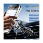CXP-034 Magsafe ile Uyumlu Kablosuz Şarj Özellikli Peteğe Takılıp Kilitlenebilen 15W Hızında Hızlı Mıknatıslı Premium Kalite Ce Rohs Onaylı 3A Şarj Araç Tutucu Araç Içi Telefon Tutucu - standart