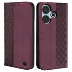 CXTcase Xiaomi Redmi 13 4G Kılıf, Xiaomi Redmi 13 4G [Kickstand] [Kart Yuvaları] için PU Deri Kılıf, Xiaomi Redmi 13 4G için, Şarap Kırmızısı