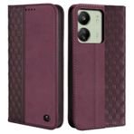 CXTcase Xiaomi Redmi 13C için cep telefonu kılıfı, deri kılıf kapaklı kılıf Xiaomi Redmi 13C için, poliüretan deri darbeye dayanıklı manyetik koruyucu kılıf çanta, Xiaomi Redmi 13C için, şarap
