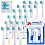 CXYARY Oral-B Braun ile Uyumlu 24 Adet Yedek Diş Fırçası Başlıkları, Profesyonel Temiz Tip Profesyonel Elektrikli Diş Fırçası Başlıkları, Oral B 7000/Pro 1000/9600/500/3000/3757/7500/8000 için Dolum