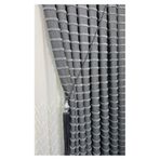CY HOME Püsküllü Fon Keten Dokulu Gri 1/3 Sık Pile Toplu Braçol Bağlama İpi Hediye (TEK KANAT)