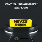 Cybill Store Mevzu Derin Yazılı Vantuzlu Dekor Pleksi Plaka Araç Içi Cam Yazısı - 22x7.5 cm - Sarı