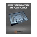 CybillStore Suzuki Kabartmalı Mat Motosiklet Pleksi Plaka Altı Mat-Orta Parlak Kenar 15x25 cm Lazer Kesim