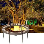 CYHTYM LED ışık, açık havada halka ağacı ışığı, peyzaj spot su geçirmez IP65 DC24 V 12 W, veranda çim için dekoratif aydınlatma (sarı ışık, 6 set)