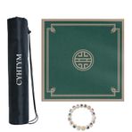 CYHTYM Saklama Çantası ve Bilezikli Kare Deri Mahjong Mat, Yemek Masaları için Uygun, Otomatik Mahjong Masa Paspasları (Yeşil-2,90 CM/35,4")