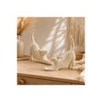 CynDesign Dekoratif Esneyen Kedi 2’li Biblo 3D Baskı Modern Bohem Ev Ofis Masa Raf Süs Objesi