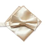Cyriacus Papyon Erkek Cep Mendili Seti, Sağlam Renk, İpek Kumaş Papillon Renk Karışımı, Smokin Gömlek Takım Elbisesi, Partiler, Düğün için, Clair Gold, 12*6 CM