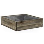 CYS EXCEL Çıkarılabilir Çinko Metal Astarlı Ahşap Kare Saksı Kutusu (Y:10 cm Açık: 30 cm x 30 cm) | Birden Fazla Boyut Seçeneği Ahşap Saksılar | İç Mekan Dekoratif Çiçek Kutusu