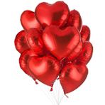 Cytecedx 20'li Paket Kalp Folyo Balon Kırmızı Helyum Kalp Balonlar Düğün Kalp Kalp Helyum Balonları Kalp Balonlar Doğum Günü, Sevgililer Günü, Düğün, Nişan, Anneler Günü Partisi