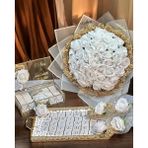 Cyz Home Max Gold Söz Nişan Kız Isteme Çikolatası ve Isteme Çiçeği Seti