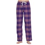 CYZ Kadın%100 Pamuk Süper Yumuşak Flanel Ekose Pijama/Salon Pantolonu, Mor Pembe Ekose, S