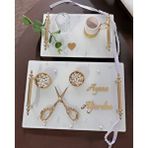 Cyzhome Bonding Gold Beyaz İncili Söz Tepsisi Nişan Tepsisi Ve Damat Kahve Fincan Tepsisi Kırmızı