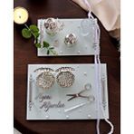 Cyzhome Bonding Gümüş Beyaz İncili Söz Tepsisi Nişan Tepsisi Ve Damat Kahve Fincan Tepsisi Çok Renkli