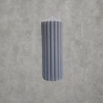 Czmd Vanilla Pillar – %100 Doğal Soya Wax Büyük Dekoratif Mum - Gri