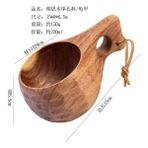 D 201-300 ml Finlandiya Ahşap Kupa Kamp Su Bira Kahve Fincanı Yürüyüş Piknik Sofra Kase Açık Iskandinav Akasya Kauçuk Ahşap Kupalar Bushcraft (Yurt Dışından) - 1 Adet - Renkli - 1 lt