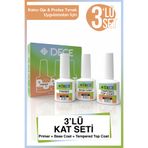 d dece Primer Base Coat Top Coat Seti – Kalıcı Oje & Protez Tırnak İçin 3’lü Kat Seti 10ml