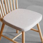 D-Form kaymaz rahat oturma minderi, kayışlı, çıkarılabilir, yıkanabilir sandalye pedi, iç ve dış mekan kullanımı için düz renk yer yastığı (43x40x35x5 cm bej)