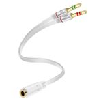 D & K Exclusives Bilgisayar için Kulaklık Splitter 3.5mm Kadın 2 Çift 3.5mm Erkek Mikrofon Ses Y Splitter Kablo Smartphone Kulaklık PC Adaptörü, Beyaz
