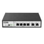 D-Link DES-1100-06MP 4x10/100 + 2xBakır Uplink L2 94W Poe Switch