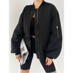 D Mores Style Trend Bomber Mont - Siyah