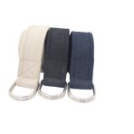D-Ring Dokuma Kemer Seti, Siyah Bej Lacivert, 3'lü Paket, Ayarlanabilir Metal Tokalı (130 cm)