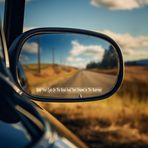 D STICKY COMPANY Keep Your Eyes On The Mirror and Your Dreams in The Rearview İlham Verici Alıntı Aksesuar Çıkartma Dikiz Aynası Sevimli Premium Vinil Çıkartma 4,6 cm (Beyaz)