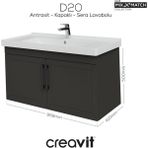 D20 100 cm Kapaklı Lavabo Dolabı Antrasit Lake