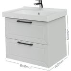 D20 65 cm Iki Çelmeceli Lavabo Dolabı Lake Kapak - Beyaz