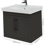 D20 65 cm Kapaklı Lavabo Dolabı Lake Kapak - Antrasit
