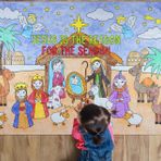 D24TIME Dev Doğum Sahnesi Noel Boyama Posteri 90 x 137 cm Çocuklar Noel Büyük Jumbo Doğum Masa Örtüsü Boyama Sayfaları Çocuklar için Dini Masa Örtüsü Noel Etkinlikleri Ev Sınıf Parti Malzemeleri