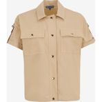 D5SL-GML3627 Bej Relaxed Fit Baskılı Kadın Gömlek
