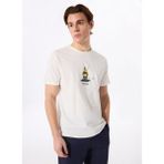 D5SM-TST3736 Kırık Beyaz Bisiklet Yaka Relaxed Fit Baskılı Erkek T-Shirt - XL