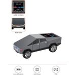 D68 Cybertruck Araba Tasarımlı LED Ekranli Radyolu Bluetooth Hoparlör 15W Güçlü Ses Rgb LED /tws/usb - Gri