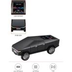 D68 Cybertruck Araba Tasarımlı Led Ekranli Radyolu Bluetooth Hoparlör 15w Güçlü Ses Rgb Led /tws/usb siyah