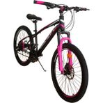 Daafu SXC300 26 Jant 21 Vites M-Disk Fren Ön Amortisörlü Dağ Bisikleti Özel Alaşım İthal Çelik Kadro MTB Bisiklet - Siyah - Pembe