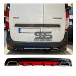 Dacia Dokker Difüzör Arka Tampon Eki 2 Egzoz Çıkışlı Kırmızı Lüx Tip