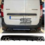 Dacia Dokker Difuzor Arka Tampon Eki 4 Egzoz Cikisli Siyah Lux Tip