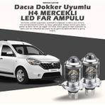 Dacia Dokker Için Uyumlu Şimşek Etkili Mercekler Led Xenon Far Çift Renk
