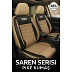 Dacia Duster 2007-2012 Saren Serisi Oto Koltuk Kılıfı 5’li Set – Airbag & Kolçak Uyumlu, 3 Katman, Pike+Lakost+Deri Bej