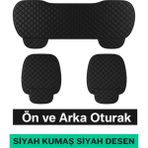 Dacia Duster 2010–SONRASI Uyumlu 3 Parça Kapitone Oturak Araba Koltuk Kumaş Siyah - Kaymaz | Trobus