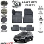 Dacia Duster 2023 Model ve Sonrası Tam Uyumlu Kokusuz 3D Havuzlu Paspas - Siyah