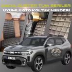 Dacia Duster Tum Seriler Uygun Antrasit Renk Tay Tüyü Cepli & Terletmez Sırtlı Oto Koltuk Minder Seti - Koltuk Koruma Kılıfı (Ön & Arka Tam Set)