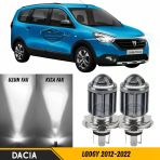 Dacia Lodgy 2012-2022 Uyumlu Mercekli Far Ampulü Led Xenon Beyaz Renk Far Şimşek Etkili Csp Led Lamba Uzun Kısa 2 Adet Takım