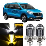 Dacia Lodgy 2012-2022 Uyumlu Mercekli Far Ampulu Led Xenon Cift Renk Sari-Beyaz Far Simsek Etkili Csp Led Lamba Uzun Kisa 2 Adet Takim