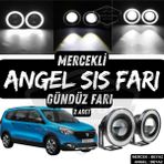 Dacia Lodgy 2012-2022 Uyumlu Universal Mercekli Angel Sis Fari Metal Su Gecirmez 76 Mm Beyaz Halkali Gunduz Fari Angel Eyes 2 Adet