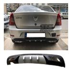 Dacia Logan Sedan Difüzör Arka Tampon Eki 2 Egzoz Çıkışlı Gri