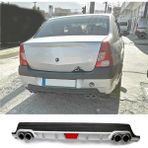 Dacia Logan Sedan Uyumlu Body Kit Difüzör 4 Çıkış Yuvarlak Gri Model 1